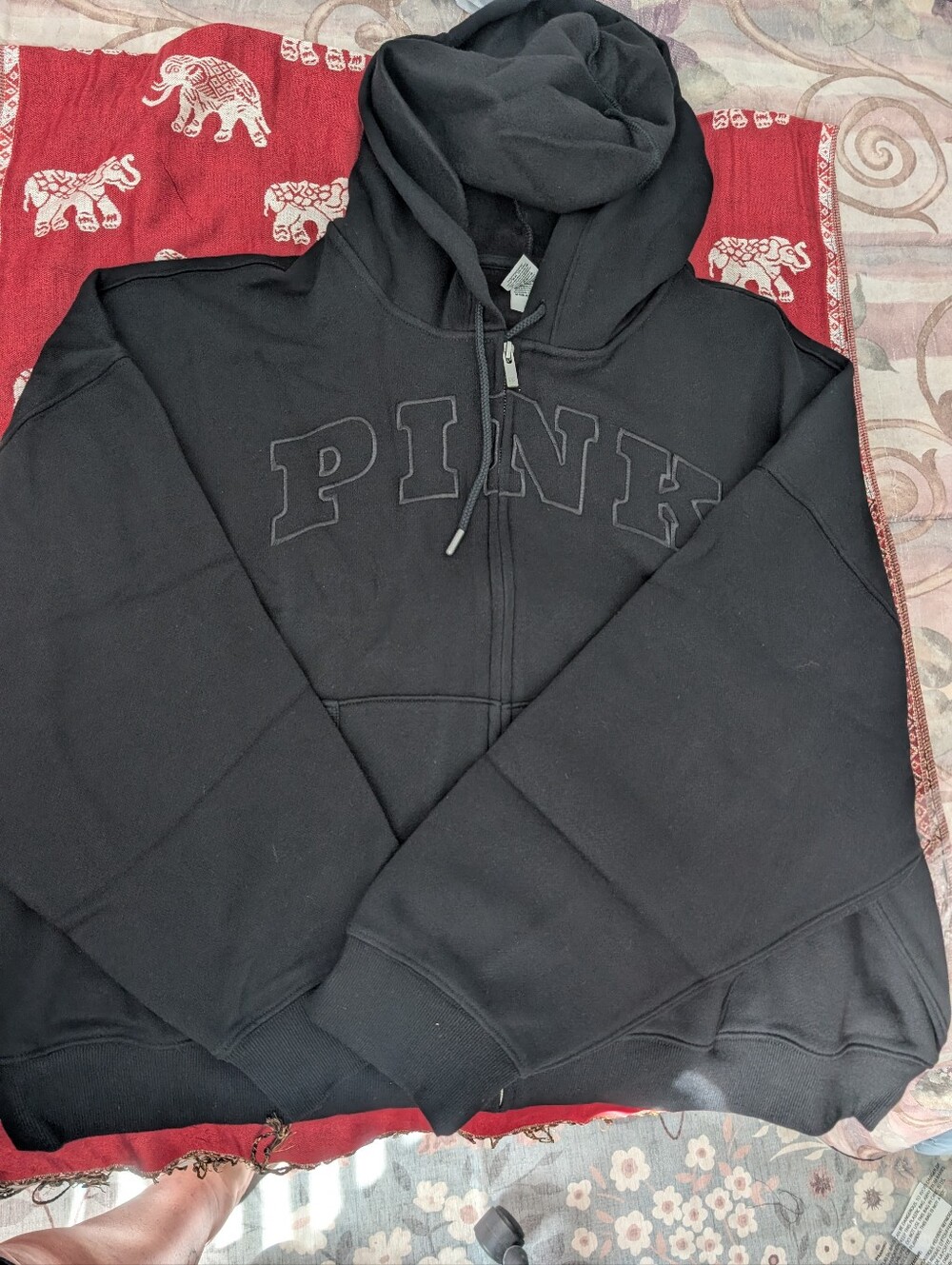 PINK Victoria's Secret Kids Black Jacket with Pink Logo Accent